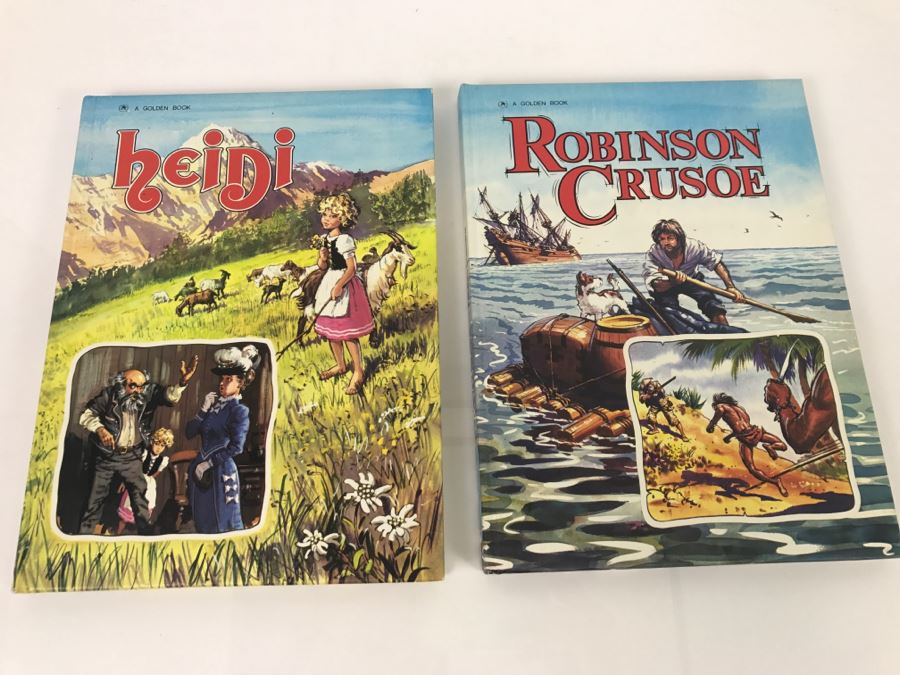 Vintage 1975 Heidi And Robinson Crusoe Golden Books [Photo 1]