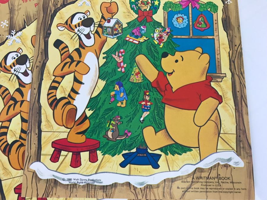 (2) Vintage 1979 Walt Disney's Mickey Mouse Decorate-A-True And (5) Vintage 1980 Winnie-The-Pooh Decorate-A-Tree Books New Old Stock [Photo 9]