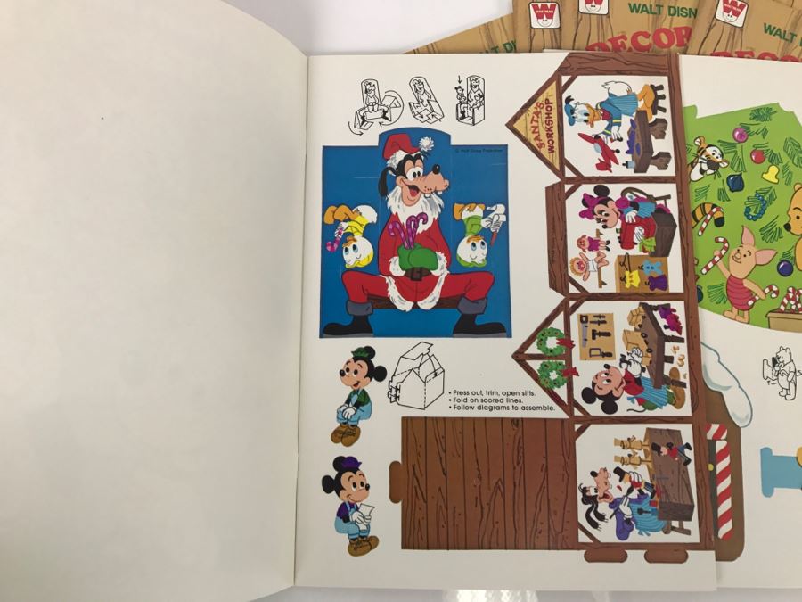 (2) Vintage 1979 Walt Disney's Mickey Mouse Decorate-A-True And (5) Vintage 1980 Winnie-The-Pooh Decorate-A-Tree Books New Old Stock [Photo 13]