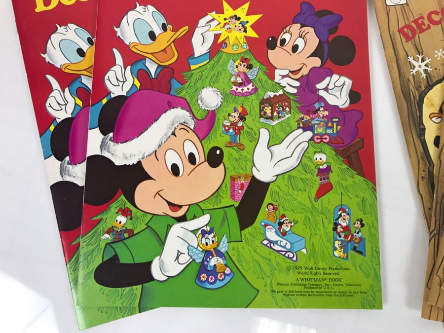 (2) Vintage 1979 Walt Disney's Mickey Mouse Decorate-A-True And (5) Vintage 1980 Winnie-The-Pooh Decorate-A-Tree Books New Old Stock [Photo 4]