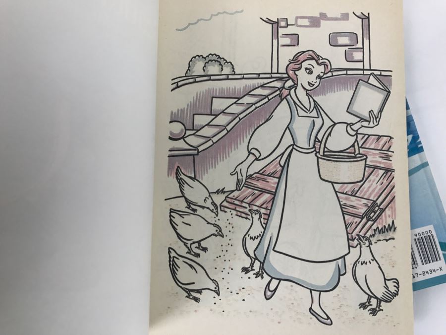(5) Disney's Beauty And The Beast Sticker Books, First Edition Book And Giant Paint With Water Book New Old Stock [Photo 12]
