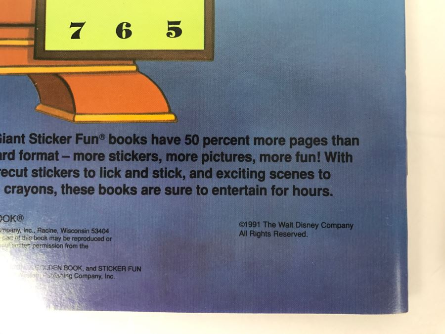 (5) Disney's Beauty And The Beast Sticker Books, First Edition Book And Giant Paint With Water Book New Old Stock [Photo 15]