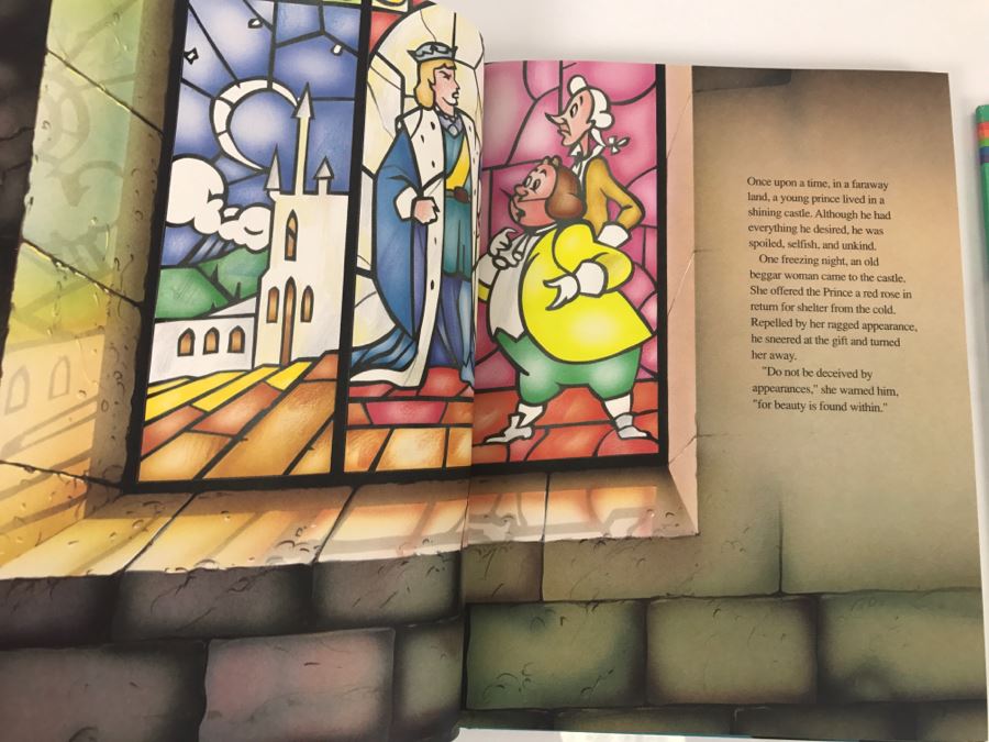 (5) Disney's Beauty And The Beast Sticker Books, First Edition Book And Giant Paint With Water Book New Old Stock [Photo 7]