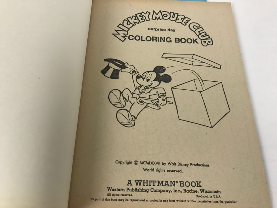 (2) Walt Disney Productions Snow White And The Seven Dwarfs Coloring Books And Mickey Mouse Club Coloring Book [Photo 7]