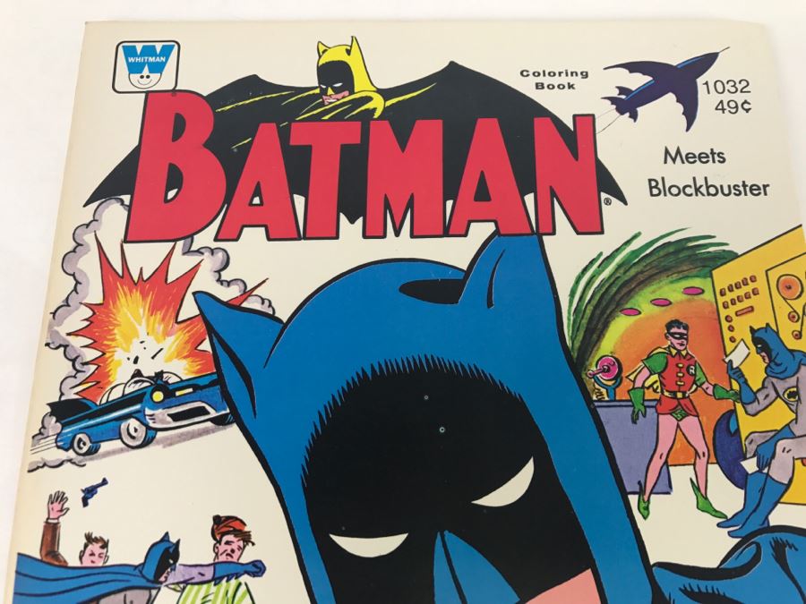 Vintage 1976 Batman Meets Blockbuster Coloring Book New Old Stock [Photo 2]