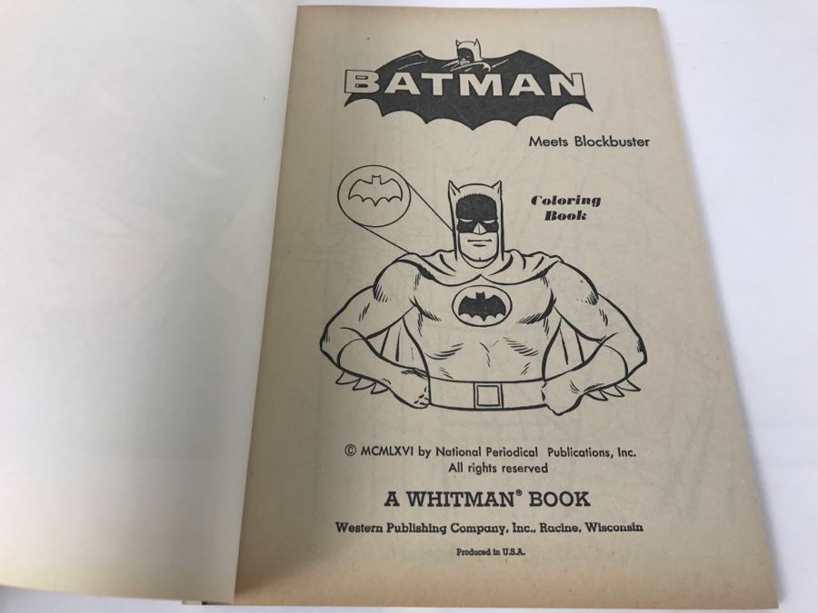 Vintage 1976 Batman Meets Blockbuster Coloring Book New Old Stock [Photo 5]