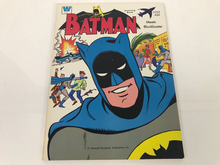 Vintage 1976 Batman Meets Blockbuster Coloring Book New Old Stock
