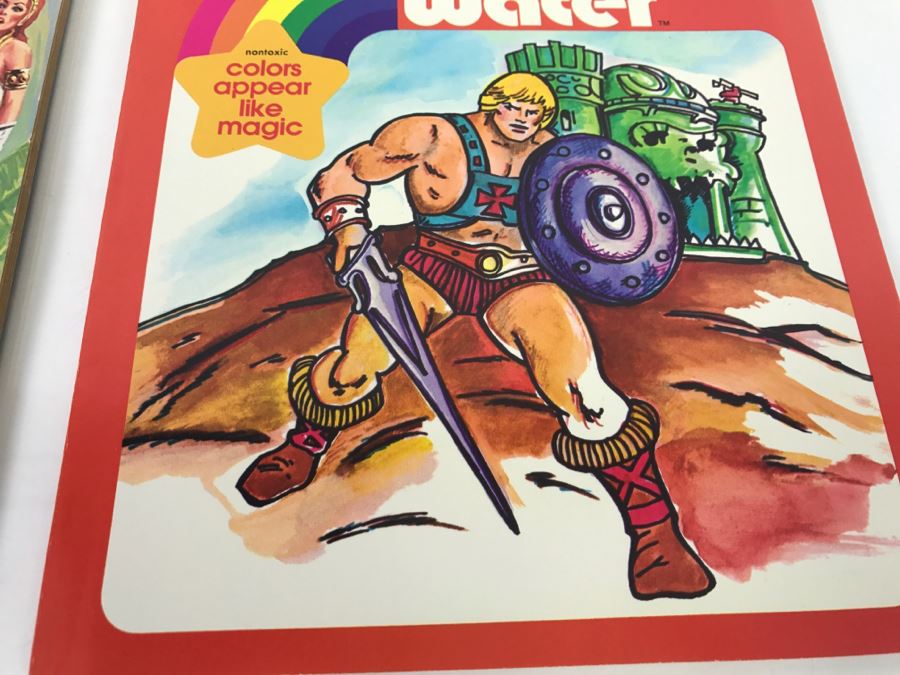 Vintage 1984 Masters Of The Universe Coloring Book And 1983 Paint With Water Book Mattel [Photo 7]