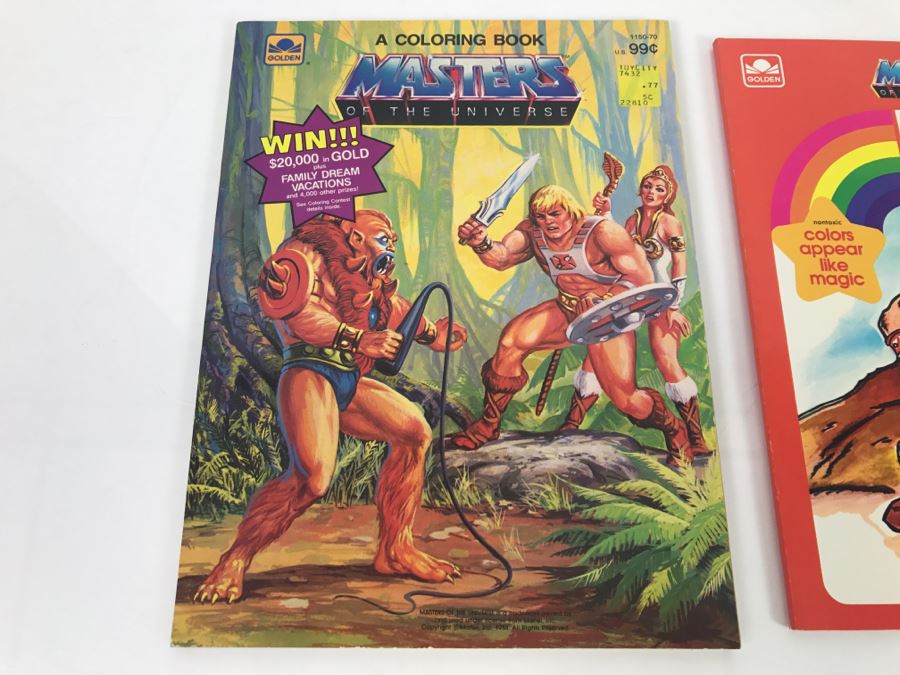 Vintage 1984 Masters Of The Universe Coloring Book And 1983 Paint With Water Book Mattel [Photo 2]