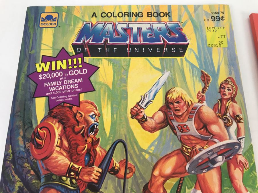 Vintage 1984 Masters Of The Universe Coloring Book And 1983 Paint With Water Book Mattel [Photo 3]