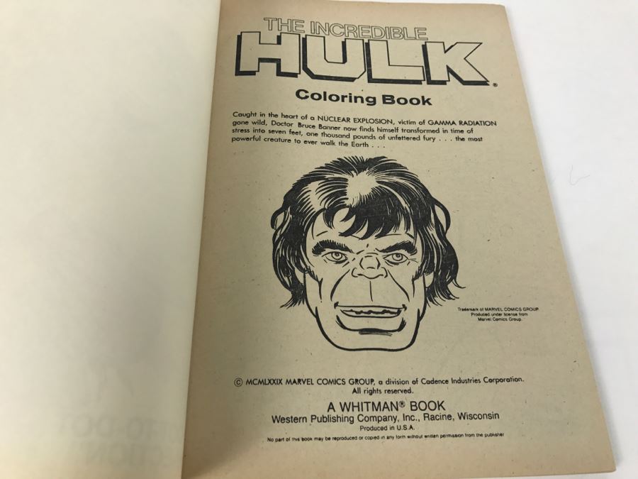 Vintage 1979 The Incredible HULK Coloring Book Marvel Comics New Old Stock [Photo 6]