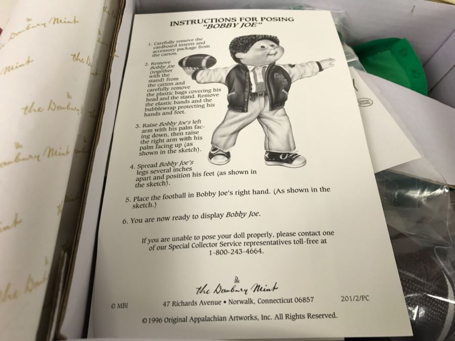 Vintage 1996 Cabbage Patch Kids Bobby Joe Football Player Porcelain Collector Doll Danbury Mint New In Box [Photo 6]