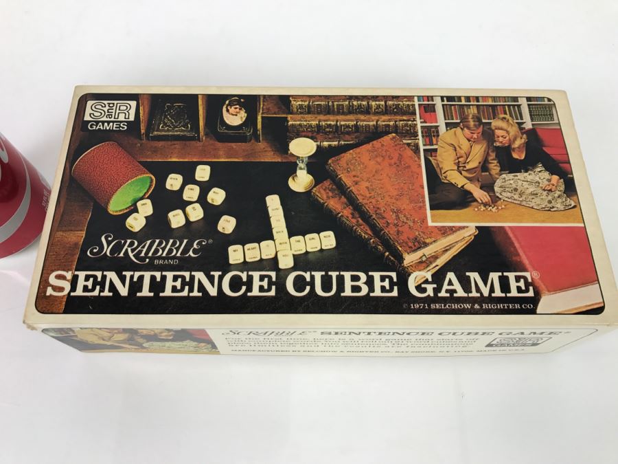 Vintage 1971 S And R Games Scrabble Sentence Cube Game