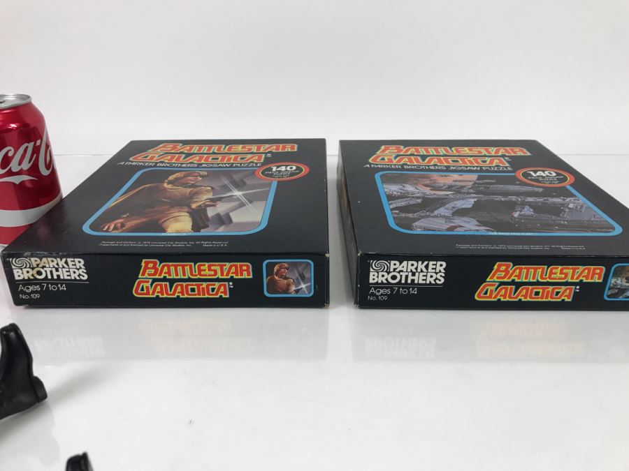 Pair Of Vintage 1978 Sealed Battlestar Galactica Parker Brothers Jigsaw Puzzles And Battlestar Galatica Cylon Centurion Mattel 1978 [Photo 11]