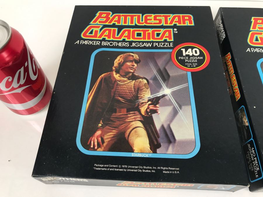 Pair Of Vintage 1978 Sealed Battlestar Galactica Parker Brothers Jigsaw Puzzles And Battlestar Galatica Cylon Centurion Mattel 1978 [Photo 9]