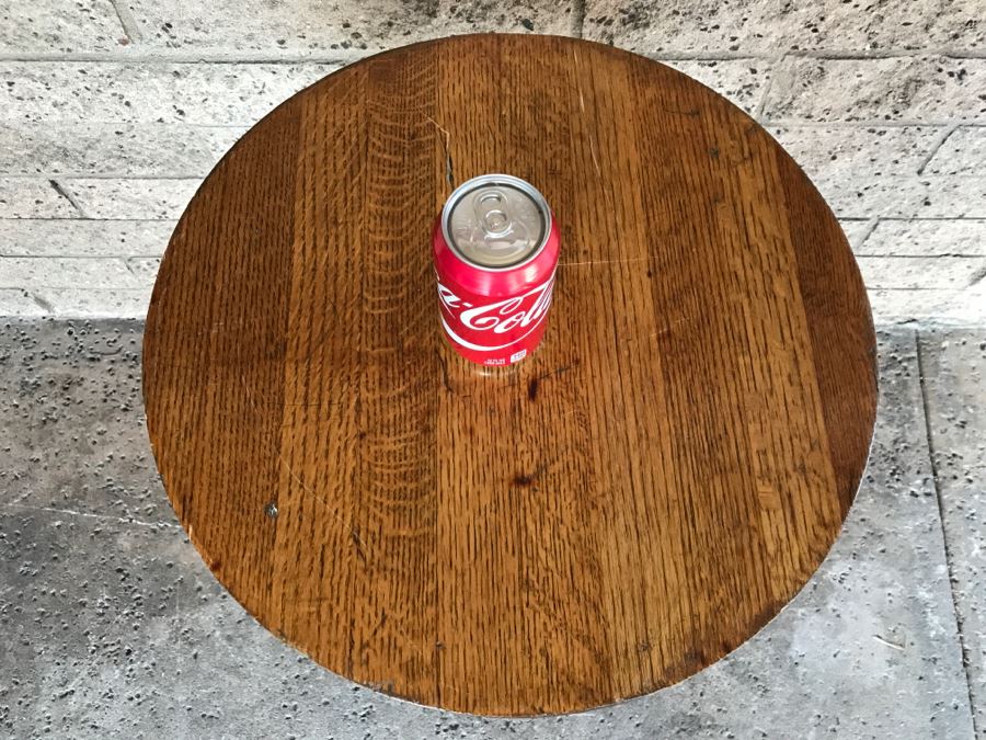 Solid Wood Top Bar Cafe Table With Metal Base [Photo 6]