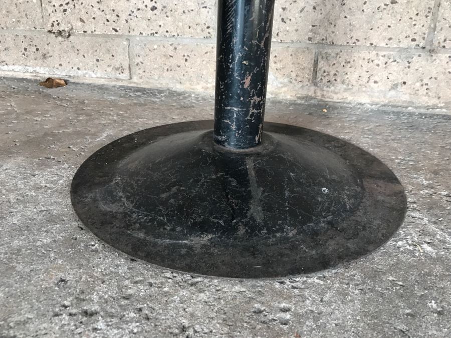 Solid Wood Top Bar Cafe Table With Metal Base [Photo 9]