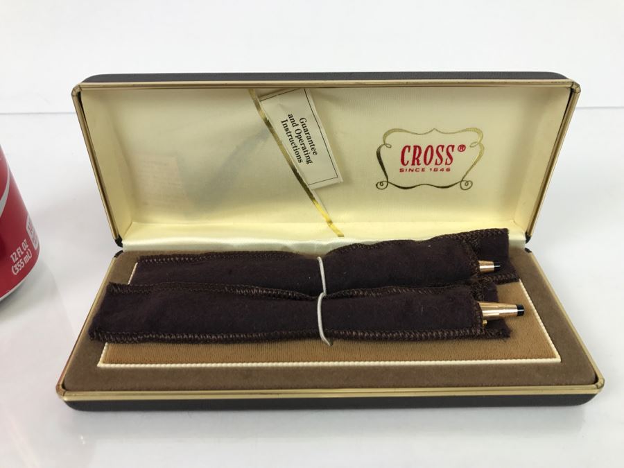 Gold Filled CROSS Pen Pencil Set With Case