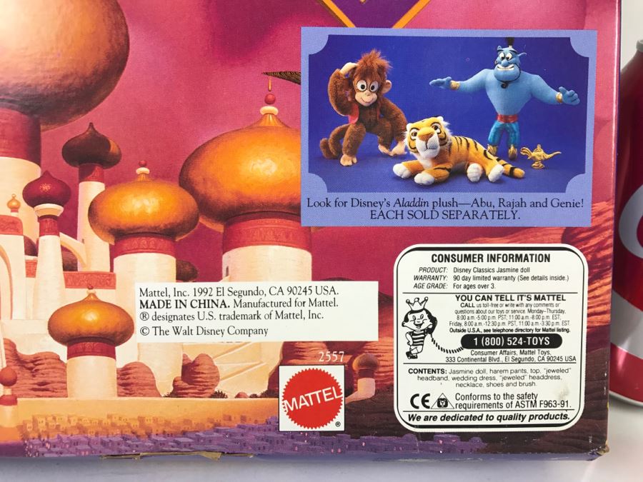 Vintage 1992 Disney's Aladdin Jasmine Doll Mattel 2557 New In Box [Photo 7]