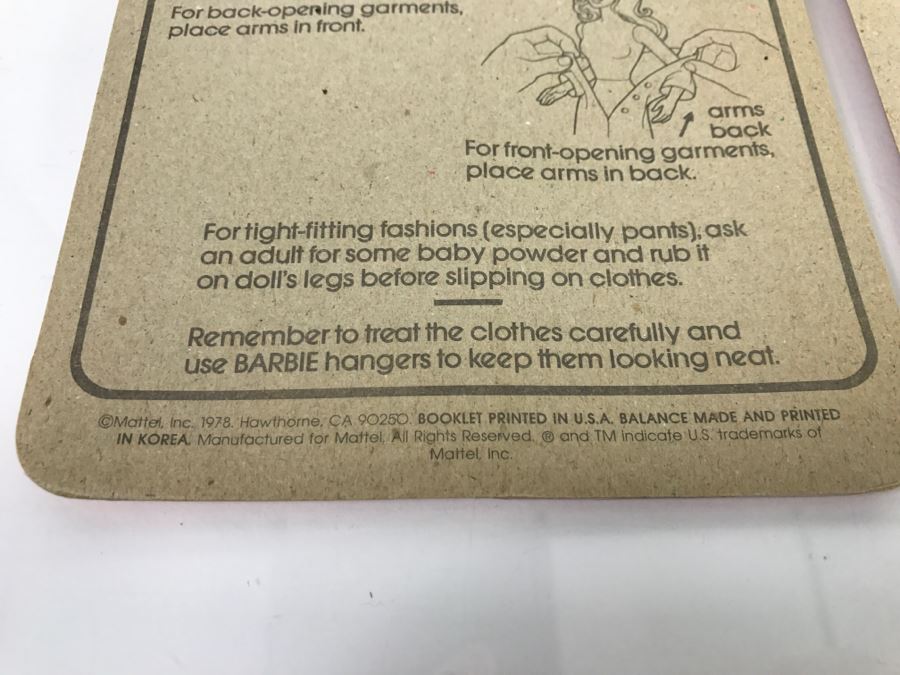 (3) Vintage 1975 1978 Skipper Fashion Collectibles Barbie Doll Clothes New In Packaging [Photo 15]