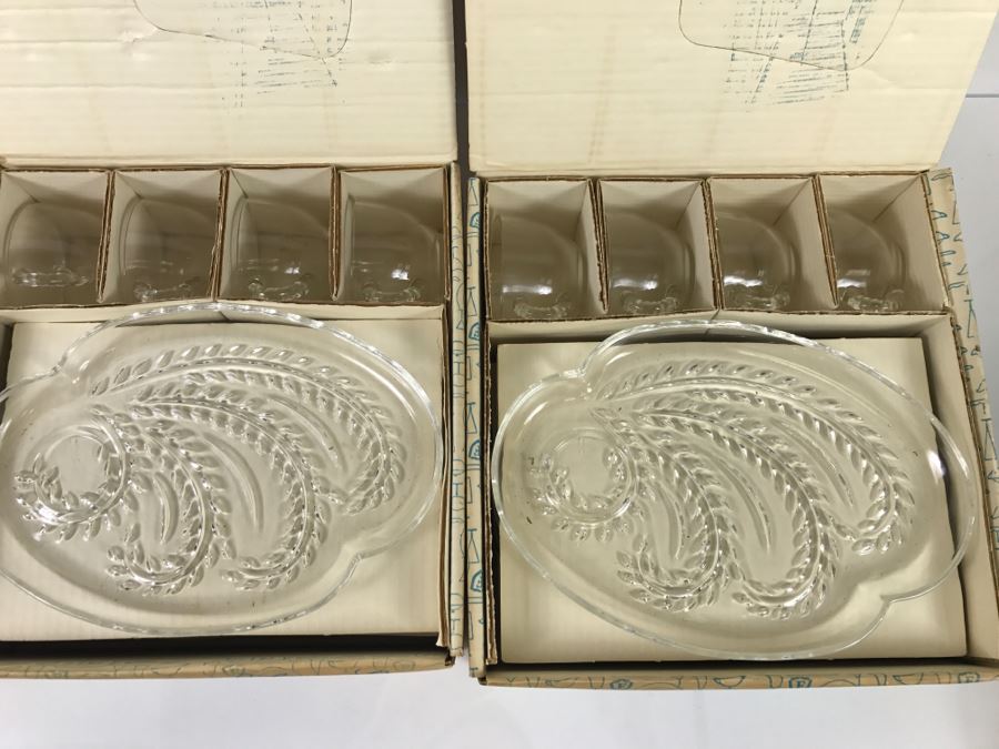 Set Of (3) Complete Homestead Snack Sets By Federal Glass Co. In Original Packaging [Photo 15]