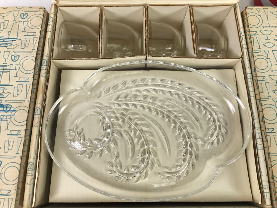 Set Of (3) Complete Homestead Snack Sets By Federal Glass Co. In Original Packaging [Photo 8]