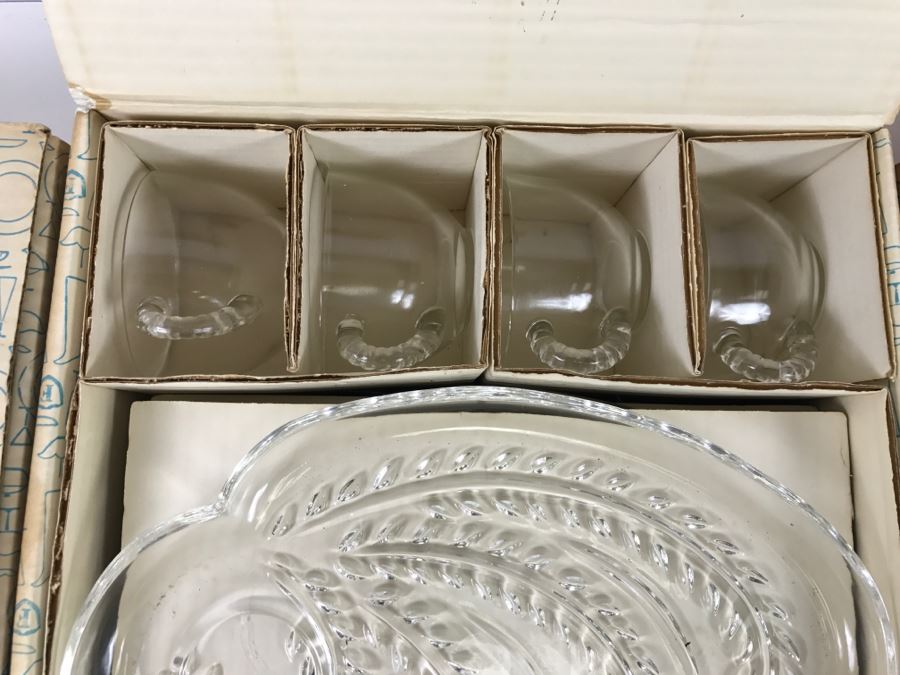 Set Of (3) Complete Homestead Snack Sets By Federal Glass Co. In Original Packaging [Photo 11]