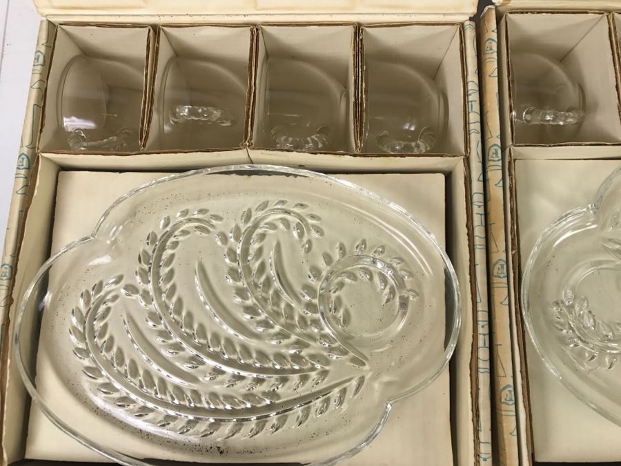 Set Of (3) Complete Homestead Snack Sets By Federal Glass Co. In Original Packaging [Photo 14]