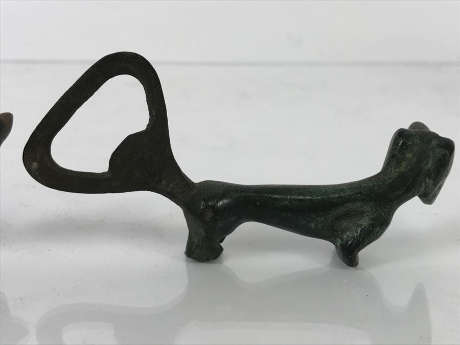 Vintage HAKULI Israel Bronze Dachsund Corkscrew And Bottle Opener Signed P 417 Barware [Photo 5]