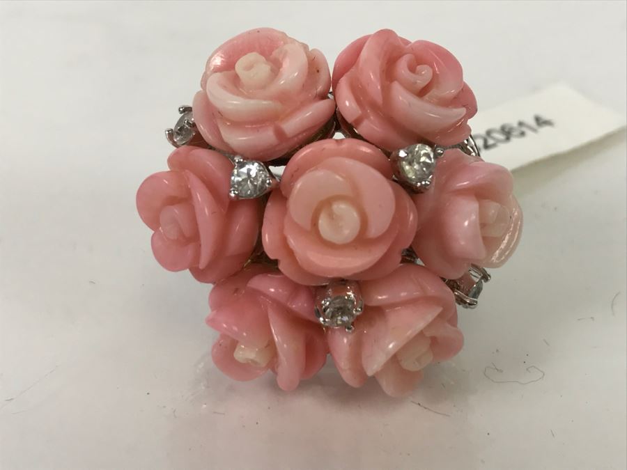 Sterling Silver Rose Ring With Original Tags New In Box 18.3g [Photo 3]