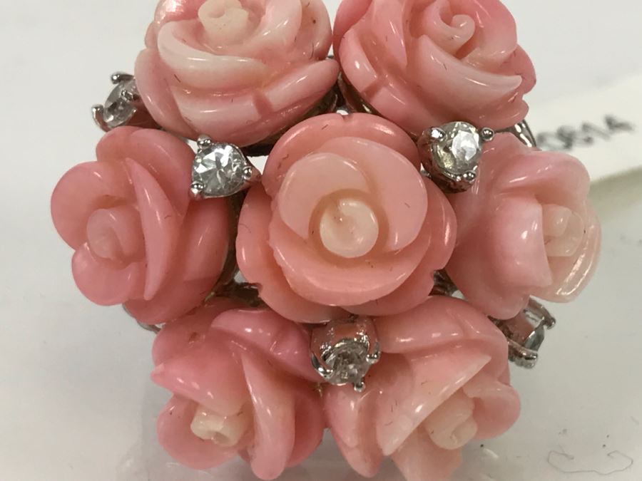 Sterling Silver Rose Ring With Original Tags New In Box 18.3g [Photo 5]