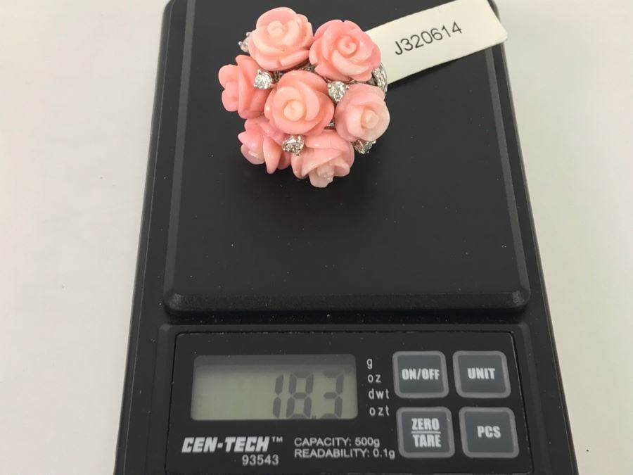 Sterling Silver Rose Ring With Original Tags New In Box 18.3g [Photo 12]