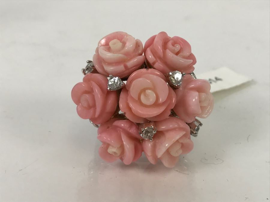Sterling Silver Rose Ring With Original Tags New In Box 18.3g [Photo 4]