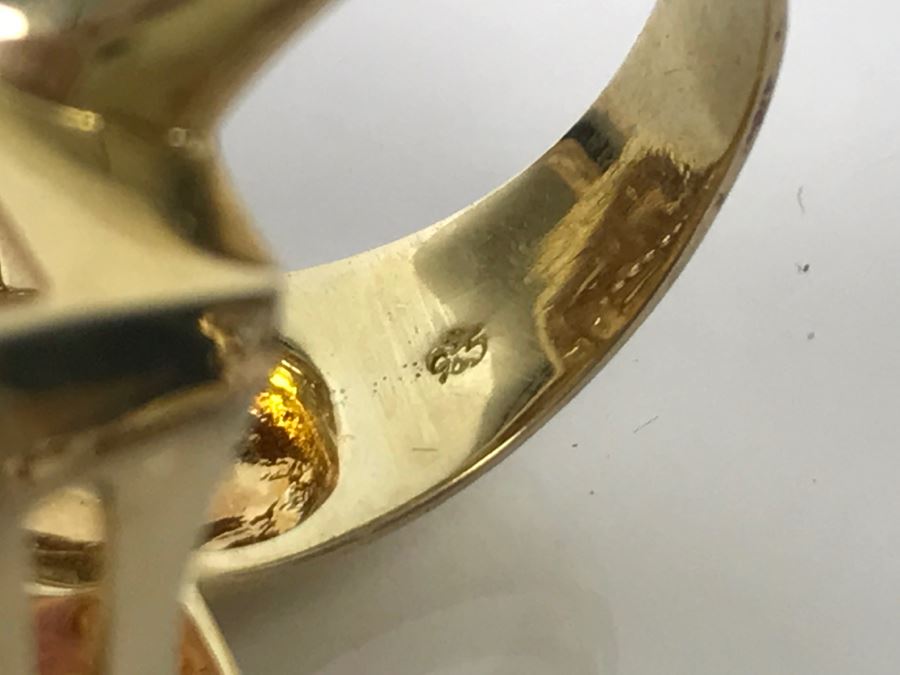 Gold Tone Sterling Silver Ring 15.6g [Photo 6]