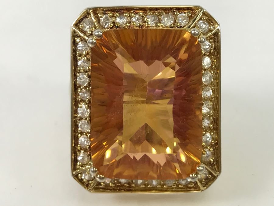 Gold Tone Sterling Silver Ring 15.6g [Photo 3]