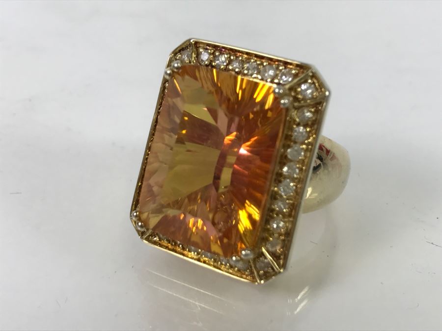 Gold Tone Sterling Silver Ring 15.6g [Photo 2]