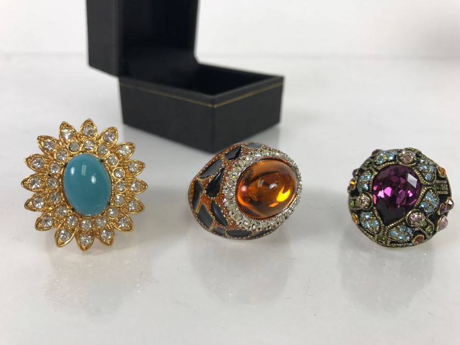 (3) Costume Jewelry Rings Heidi Daus