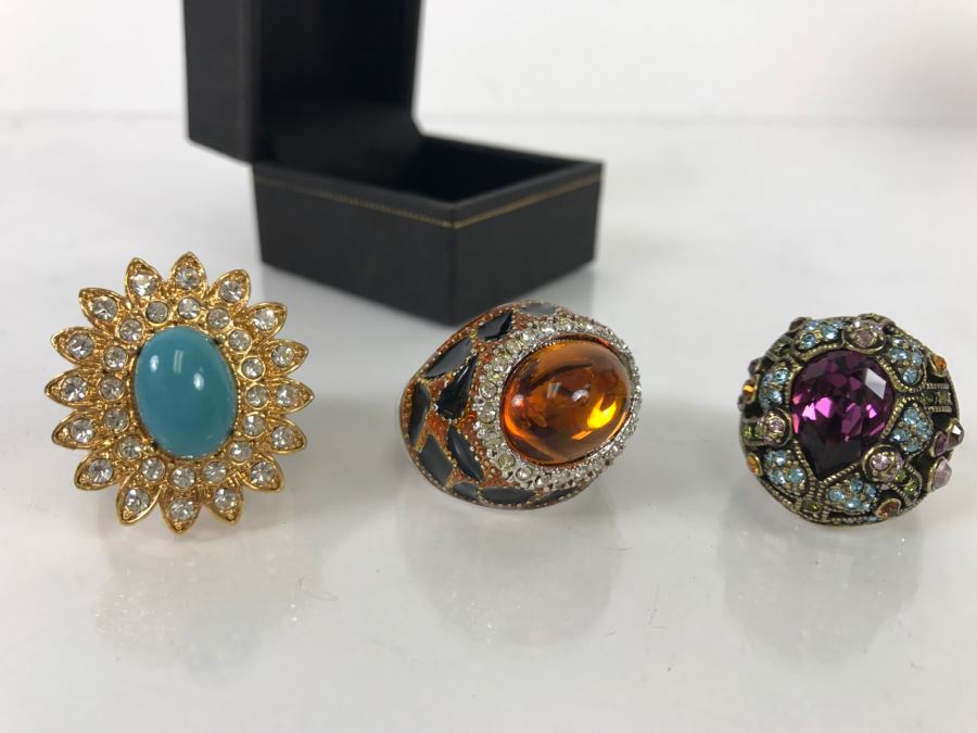 (3) Costume Jewelry Rings Heidi Daus [Photo 1]