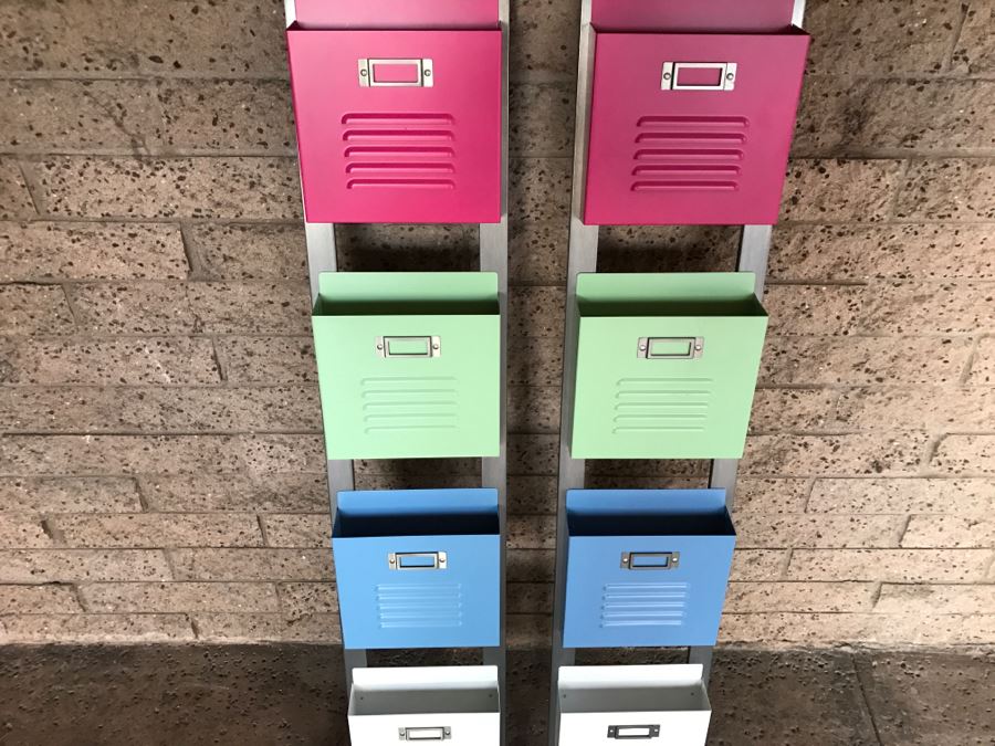 Pair Of Pottery Barn Teen Locker Magazine Racks [Photo 3]