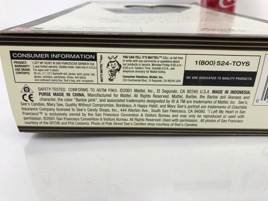 I Left My Heart In San Francisco Barbie See's Canies Special Edition Mattel 53487 2001 In Box [Photo 8]