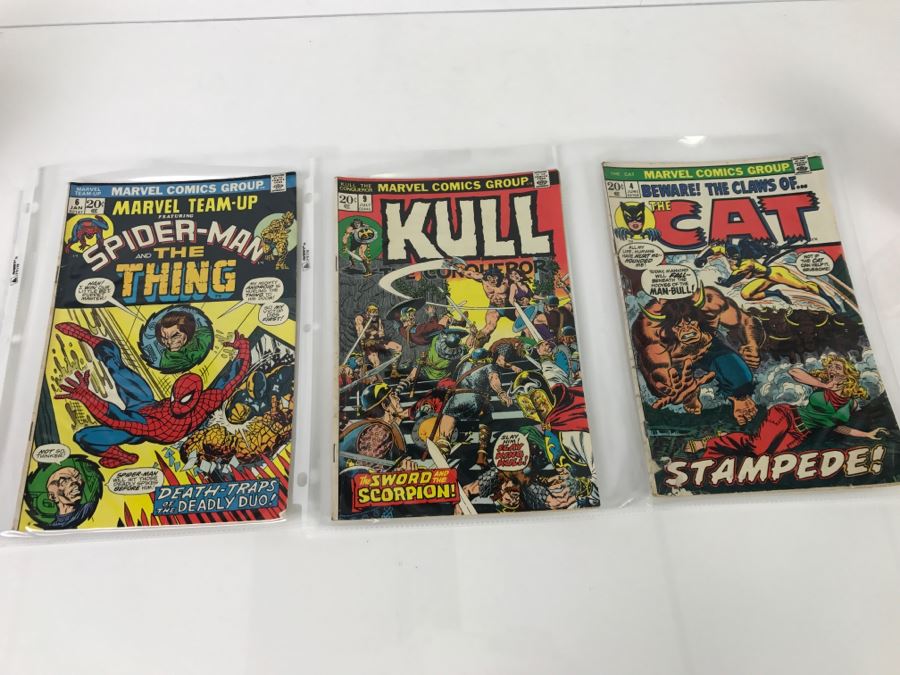 Marvel Comics The Cat #4, Kull The Conqueror #9, Marvel Team-Up Featuring Spider-Man And The Thing #6 Comic Books
