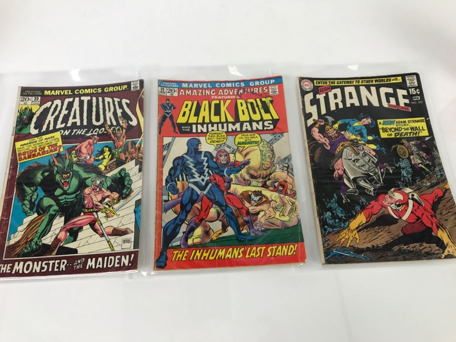 Marvel Comics Adam Strange #222, Amazing Adventures Featuring Black Bolt And The Inhumans #10, Creatures On The Loose #20 Comic Books