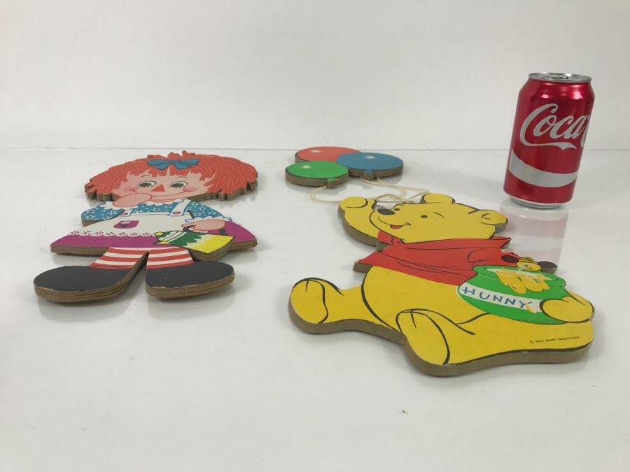 Vintage Walt Disney Winnie The Pooh And Raggedy Ann Wall Decorations Decor Hardboard Cutout [Photo 10]
