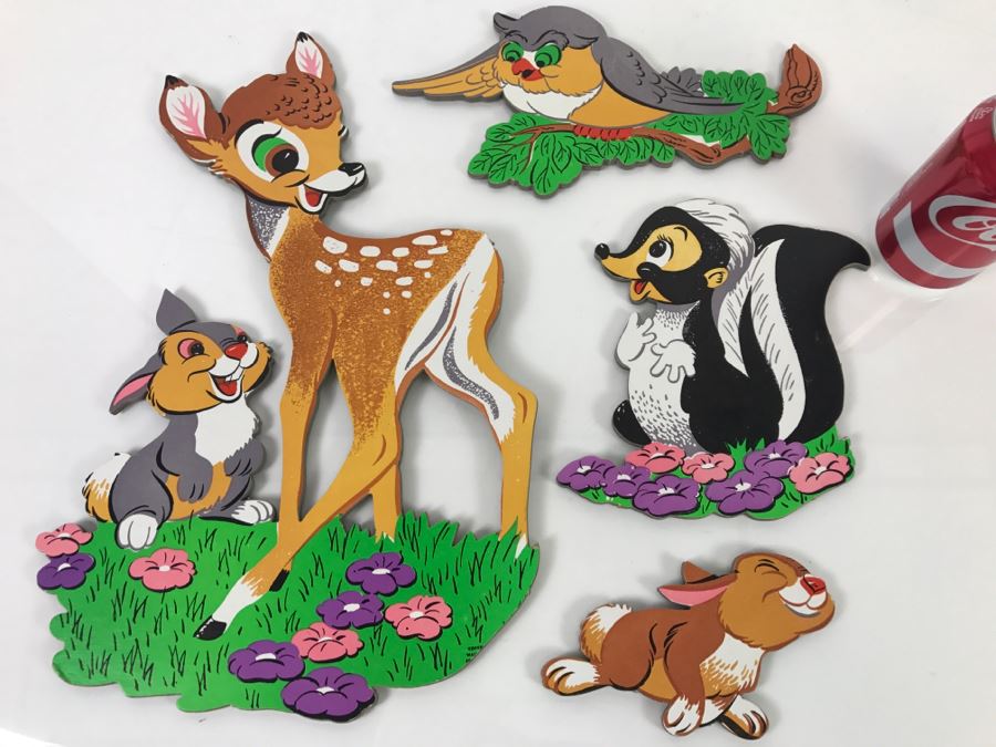 Vintage Walt Disney Bambi Wall Decorations Decor Hardboard Cutout [Photo 4]