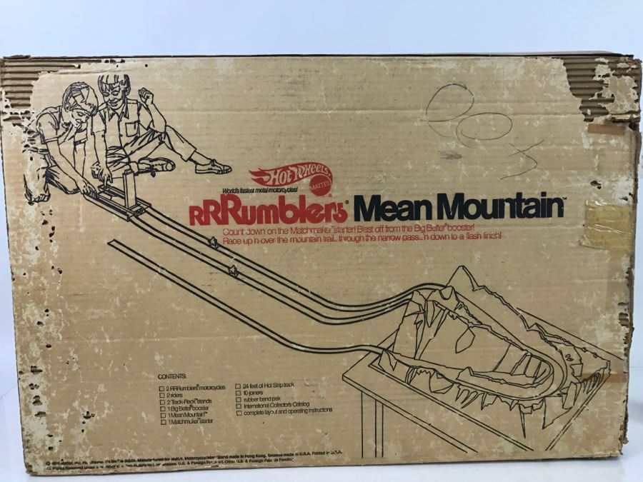 Vintage 1970 Hot Wheels Rumblers Mean Mountain Not Complete Missing Bikes And Men Damaged Box [Photo 13]