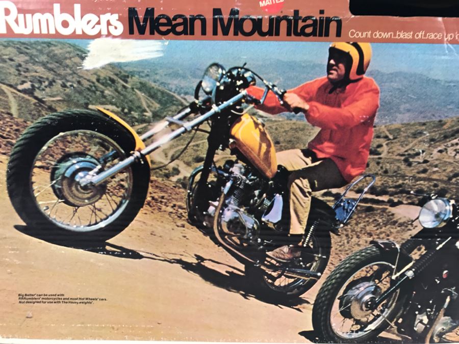 Vintage 1970 Hot Wheels Rumblers Mean Mountain Not Complete Missing Bikes And Men Damaged Box [Photo 4]