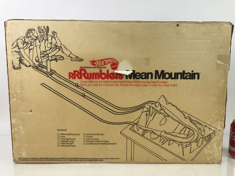 Vintage 1970 Hot Wheels Rumblers Mean Mountain Not Complete Missing Bikes And Men Damaged Box [Photo 14]