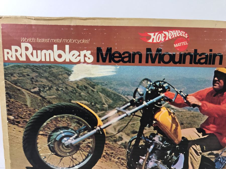 Vintage 1970 Hot Wheels Rumblers Mean Mountain Not Complete Missing Bikes And Men Damaged Box [Photo 2]