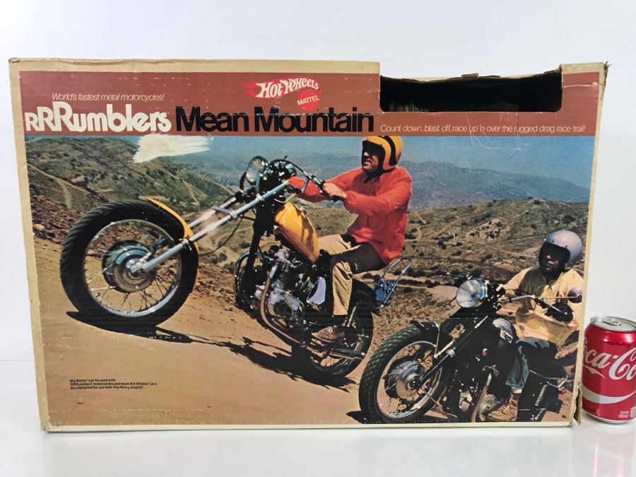 Vintage 1970 Hot Wheels Rumblers Mean Mountain Not Complete Missing Bikes And Men Damaged Box [Photo 1]