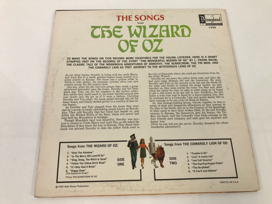 The Songs From The Wizard Of Oz Disneyland Record 1328 [Photo 5]